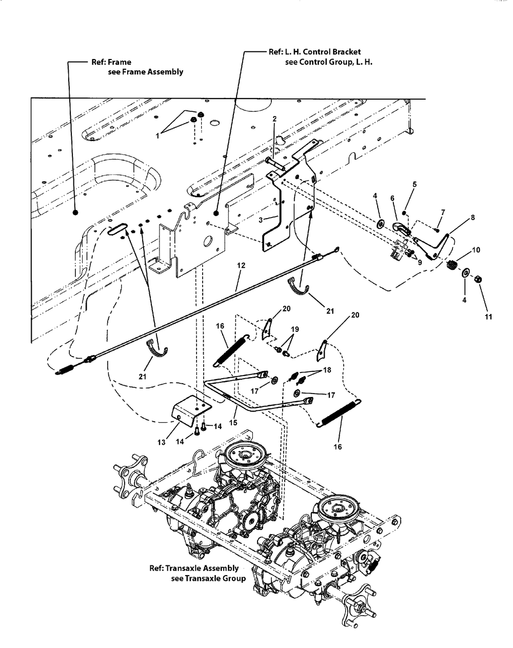 Park Brake Group - Rzt Diagram and Parts List for 107280063-7800753A,ZTS7000 2011 Briggs and Stratton Lawn Tractor Accessories